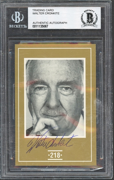 Walter Cronkite Signed “Face To Face” Trading Card BGS Authentic