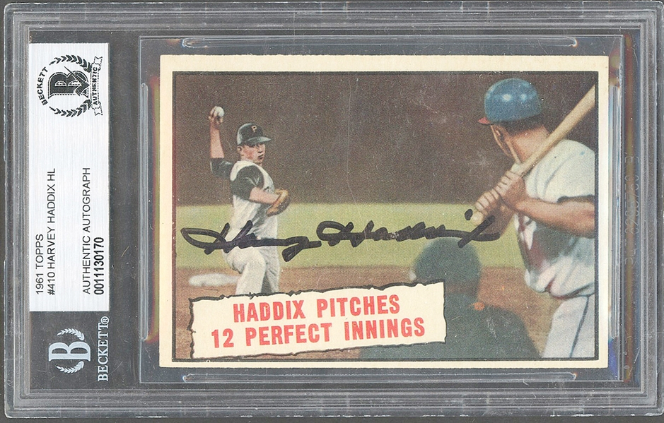 Harvey Haddix Signed 1961 Topps #410