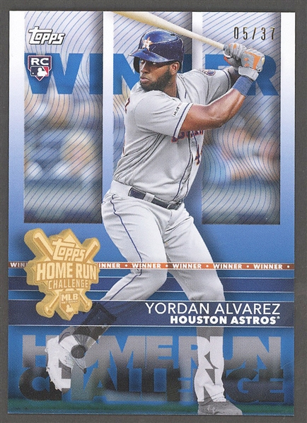 2020 Topps Home Run Challenge #27 Yordan Alvarez Rookie Card (#05/37)