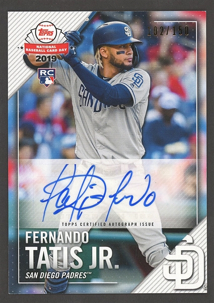 2019 Topps Fernando Tatis Jr. National Baseball Card Day Rookie Card Autograph (#102/150)