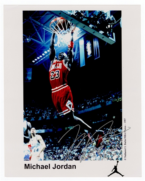 Michael Jordan Photograph with Printed Autograph