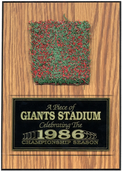 1986 New York Football Giants Championship Season Stadium Artifact & Cedric Jon Signed Photograph JSA