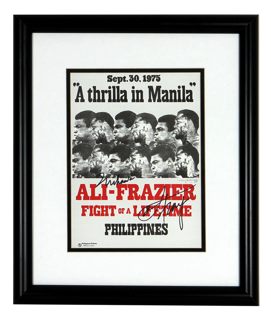 Muhammad Ali and Joe Frazier Signed “Thrilla in Manila” Poster | Barnebys