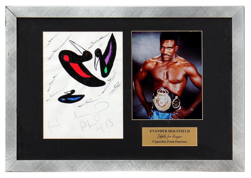 Evander Holyfield Original Signed Artwork 