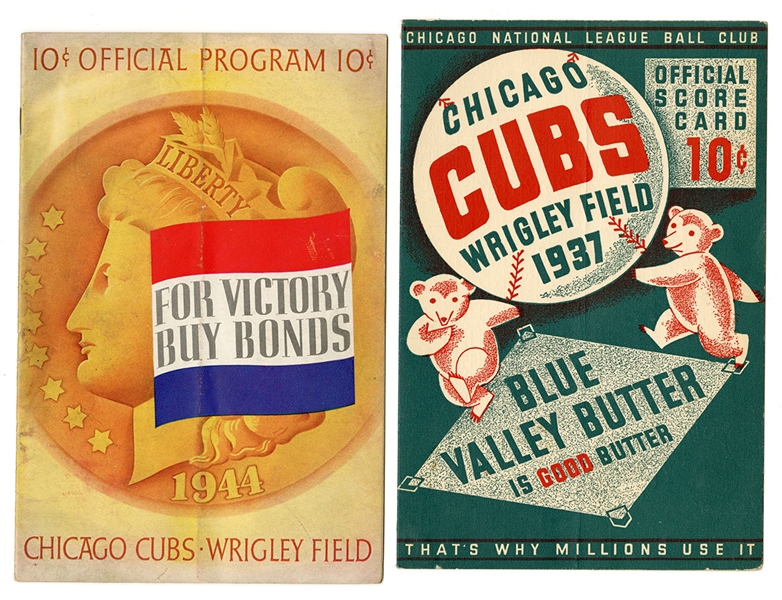 1937 & 1944 Chicago Cubs Scorecards    