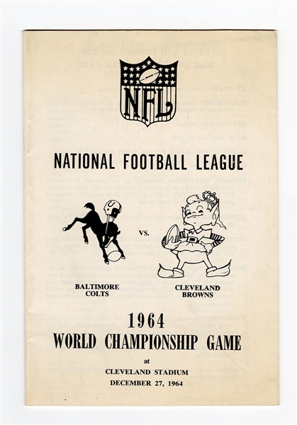 1964 NFL Championship Game Media Guide - Baltimore Colts vs Cleveland Browns              