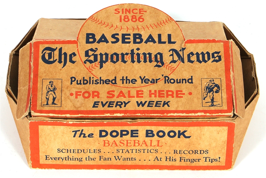 The Sporting News Dope Book 1940s Counter Display Box