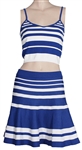 Taylor Swift Owned & Worn Blue and White Striped Top and Skirt