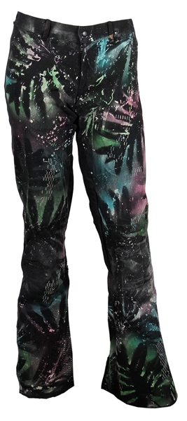 Britney Spears "Dream Within A Dream" Tour Stage Worn Custom Neon Graffiti Black Pants