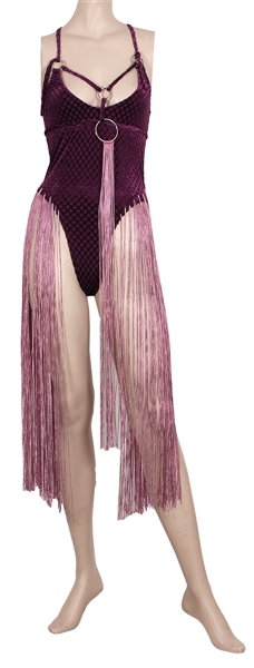 Cardi B "Femme It Forward" Tour Stage Worn Custom Purple Fringe Costume