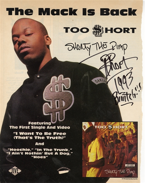 Too Short "The Mack is Back" Signed Magazine Advertisement