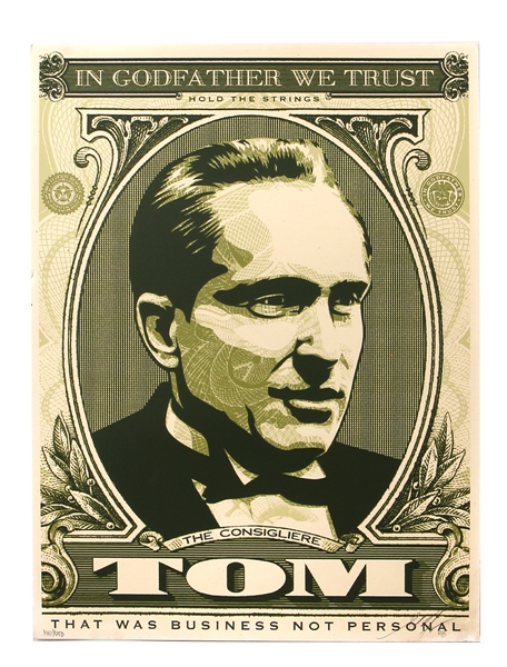 Shepard Fairey Limited Edition "In Godfather We Trust" Tom Obey Print Signed and Numbered to 500