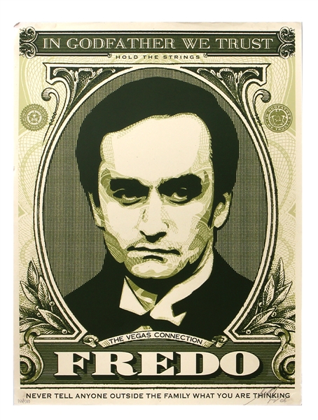 Shepard Fairey Limited Edition "In Godfather We Trust" Fredo Corleone Obey Print Signed and Numbered to 500