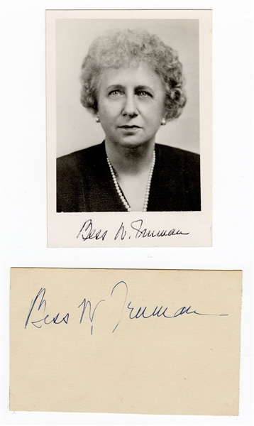 First Lady Bess Truman Signed Photograph and Cut Signature