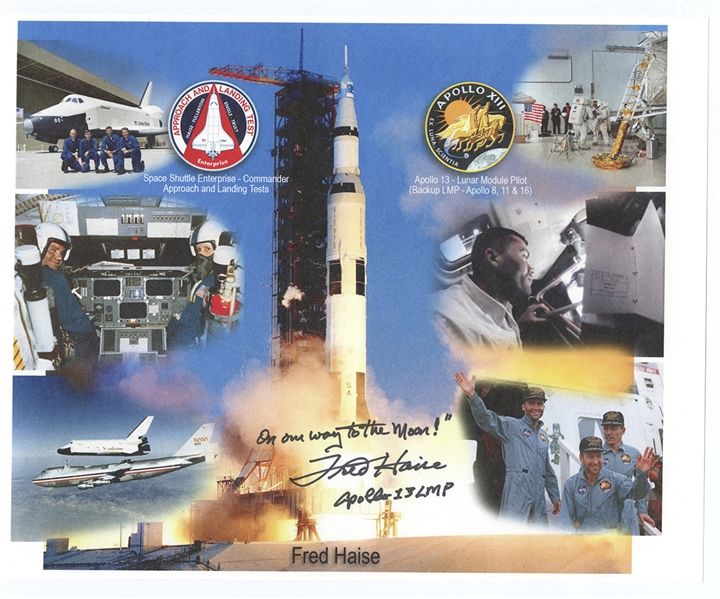 Astronaut Fred Haise Original Apollo 13 Signed & Inscribed Photograph