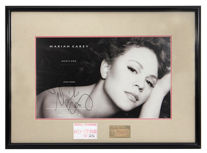 Mariah Carey Signed Poster and Concert Archive Display