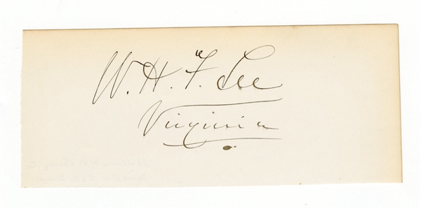 William Henry Fitzhugh Lee Signed Cut (Confederate Civil War General & Son of Robert E. Lee))