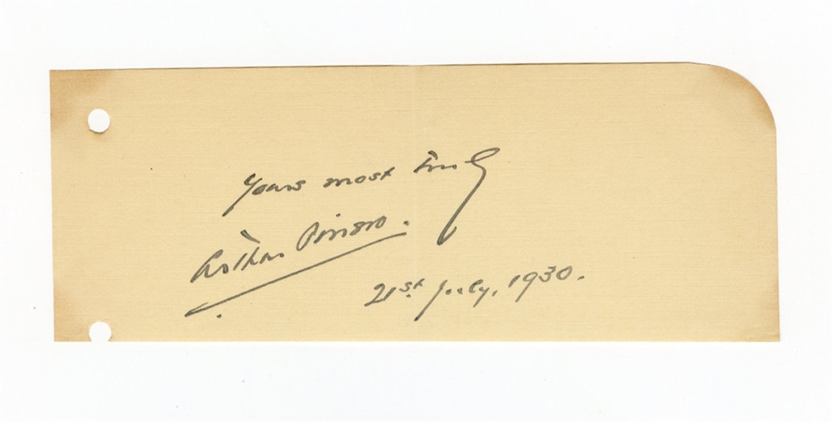 Sir Arthur Wing Pinero Signed Cut