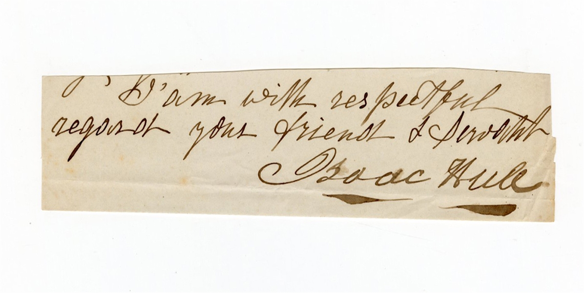 Isaac Hull Signed Cut (Naval Commodore USS Constitution)