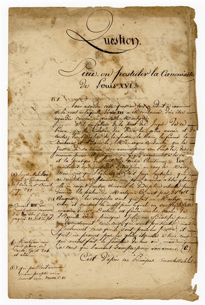 Historic Louis XVI Document