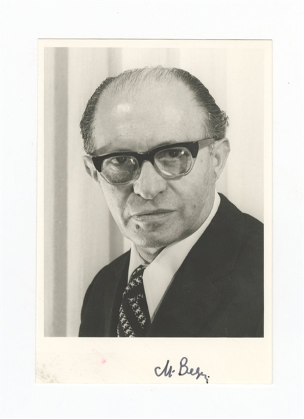 Menachem Begin Signed Photograph