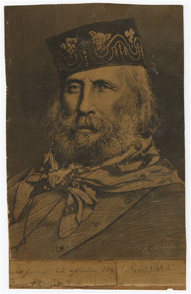 Giuseppe Garibaldi Signature Display (Kingdom of Italy 1860s)