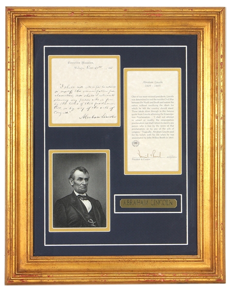 Abraham Lincoln Limited Edition "Signed" Display 