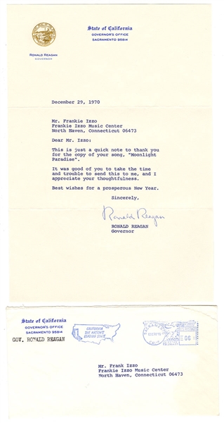 Lot Detail - Ronald Reagan Signed Typed Letter as Governor