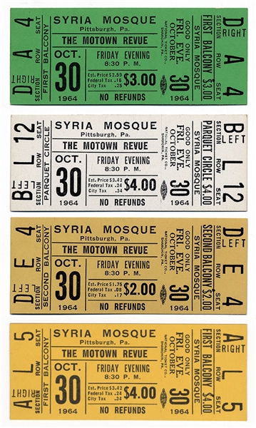 Marvin Gaye 1964 Motown Revue Concert Tickets
