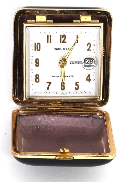 James Brown Owned and Used Engraved Travel Clock