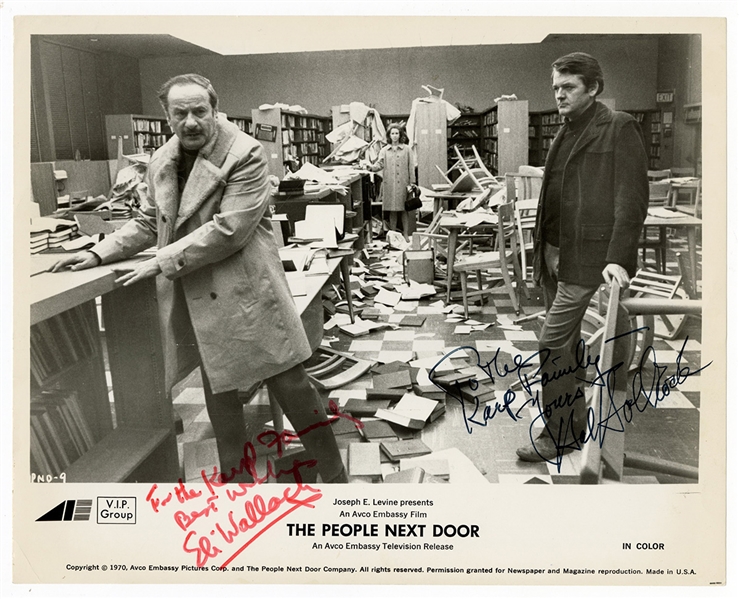 Eli Wallach and Hal Halbrook Signed & Inscribed "The People Next Door" Movie Still Photograph