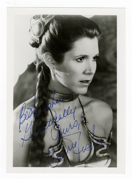 Carrie Fisher Signed "Galactically Yours" Star Wars Photograph