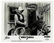 Charlie Daniels Signed & Inscribed Promotional Photograph
