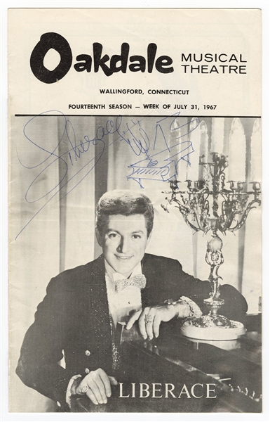 Liberace Signed Program with Sketch