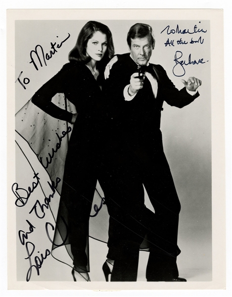 Roger Moore and Lois Chiles Signed & Inscribed James Bond Photograph