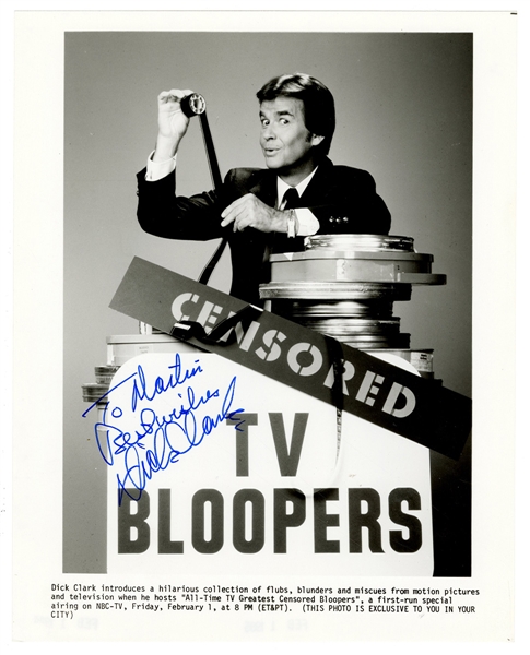 Dick Clark Signed & Inscribed "Censored TV Bloopers" Promotional Photograph