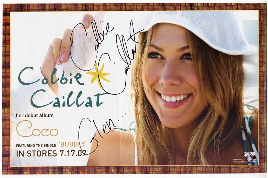 Colbie Caillat Signed & Inscribed "Coco" Promotional Album Poster