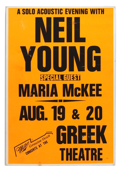 Neil Young Original Greek Theatre Cardboard Concert Poster