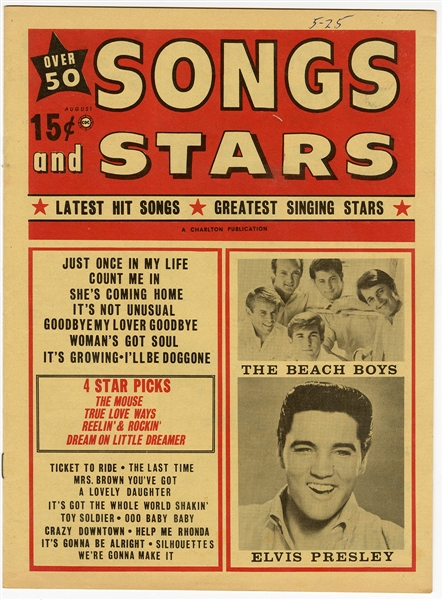 Elvis Presley August 1965 "Songs and Stars" Original Magazine