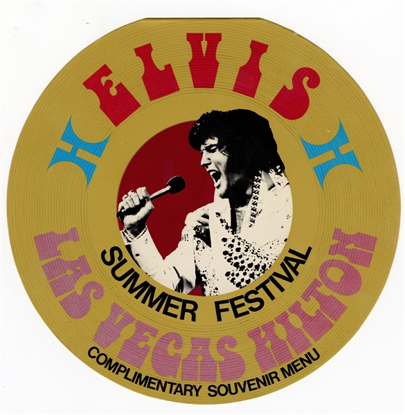 Elvis Presley September 3, 1973 Las Vegas Hilton Menu