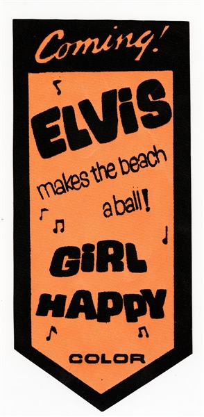 Elvis Presley Original "Girl Happy" Original Orange Movie Badge