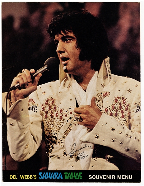 Elvis Presley Sahara Tahoe Original Menu