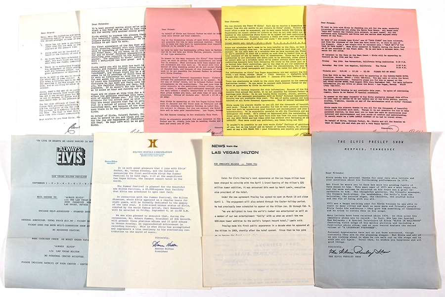 A Collection of Elvis Presley Letters, Including From Colonel Parker