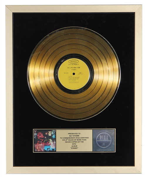 Sly & The Family Stone "Stand" Original RIAA Gold Album Award Presented to Sly Stone