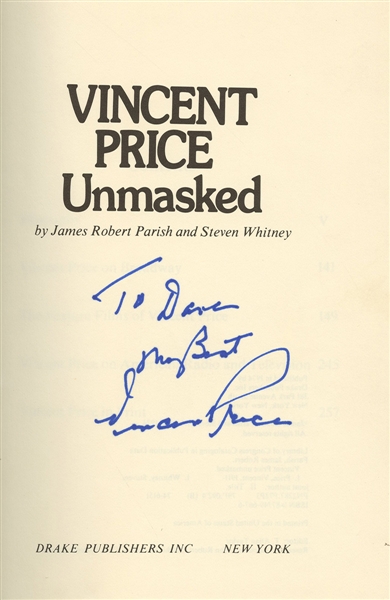 Vincent Price Unmasked by James Robert Parish