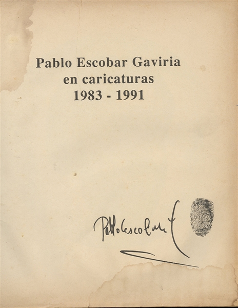 Lot Detail - Pablo Escobar Signed & Inscribed “Gaviria en Caricaturas ...