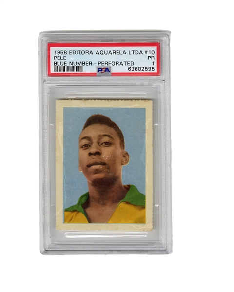 1958 Editora Aquarela LTDA 10 Pele Blue Number-Perforated PSA 1