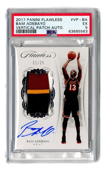 2017 Panini Flawless Vertical Patch Autograph VP-BA Bam Adebayo PSA 5