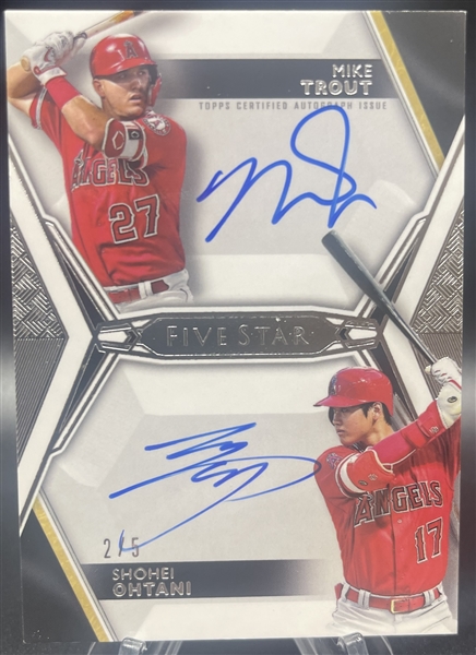 Mike Trout & Shohei Ohtani Dual Autograph 2019 Topps Certified Issue 2/5