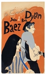 Bob Dylan & Joan Baez Original 1965 Cardboard Concert Poster